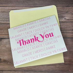 Thank You in Different Languages Card
