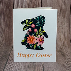 Floral Bunny Happy Easter Card