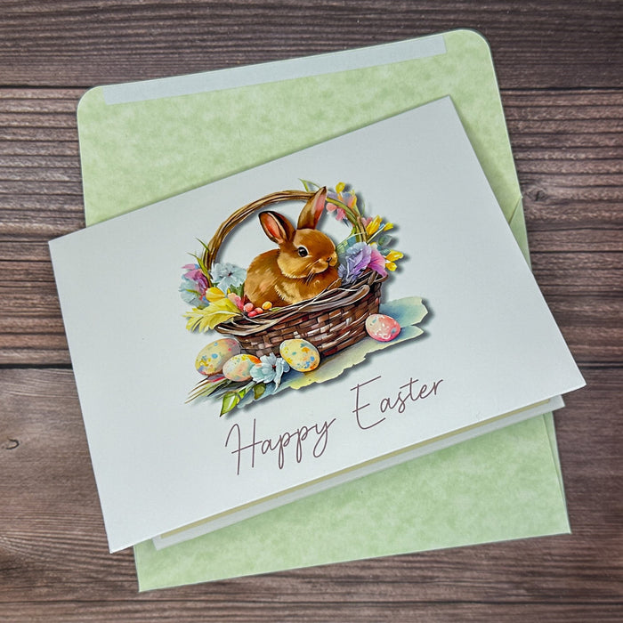 Easter Bunny in Basket Card