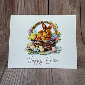 Easter Bunny in Basket Card