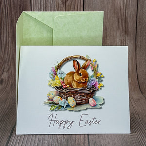 Easter Bunny in Basket Card