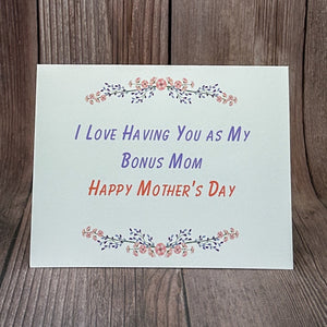 I Love Having You as My Bonus Mom Card