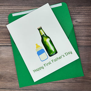 Bottle First Father's Day Card