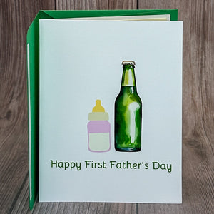 Bottle First Father's Day Card