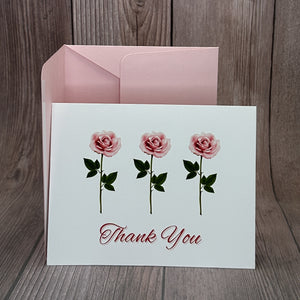 Three Pink Rose Thank You Card