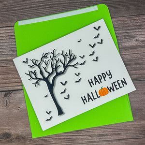 Flying Bats Halloween Card