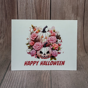 Pink Halloween Pumpkin Card