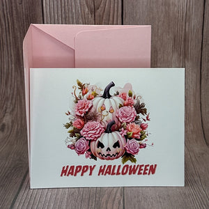 Pink Halloween Pumpkin Card