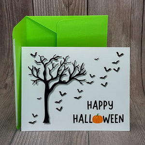 Flying Bats Halloween Card