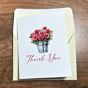 Rose Bucket Thank You Card
