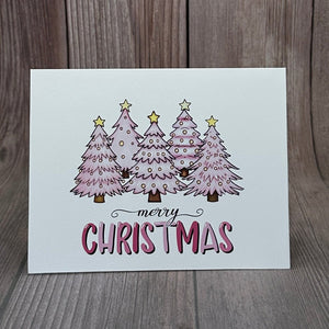 Pink Christmas Tree Card