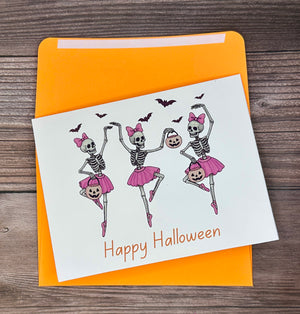 Skeleton Halloween Dancers Card
