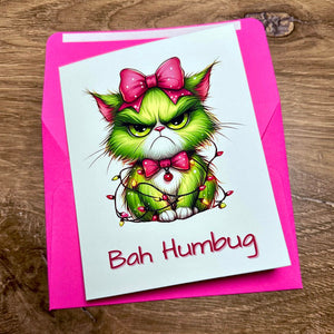 Bah Humbug Cat Card