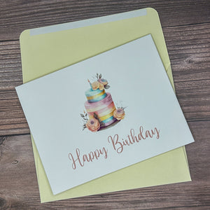 Elegant Birthday Cake Card