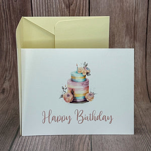 Elegant Birthday Cake Card