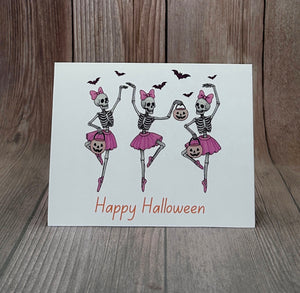 Skeleton Halloween Dancers Card