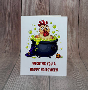 Chicken in Potion Halloween Card