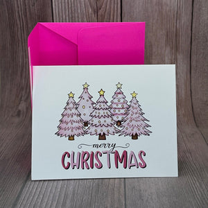 Pink Christmas Tree Card