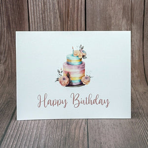 Elegant Birthday Cake Card