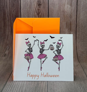 Skeleton Halloween Dancers Card