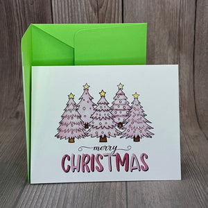 Pink Christmas Tree Card