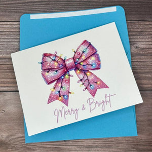 Festive Merry & Bright Bow Card