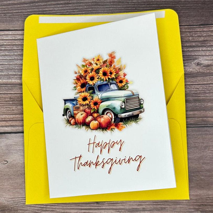 Pumpkins and Sunflowers Thanksgiving Card