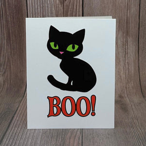 Black Cat Boo Card