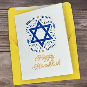 Star of David Happy Hanukkah Card