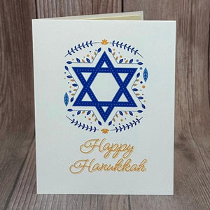 Star of David Happy Hanukkah Card