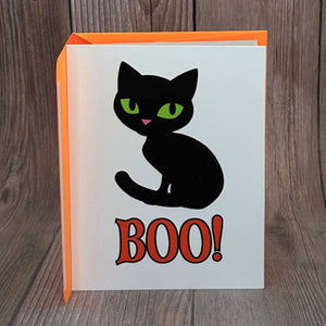 Black Cat Boo Card