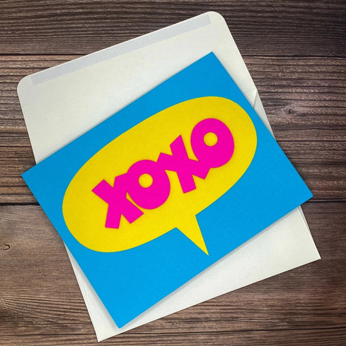 XoXo Neon Retro Card