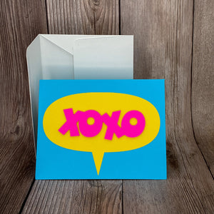 XoXo Neon Retro Card