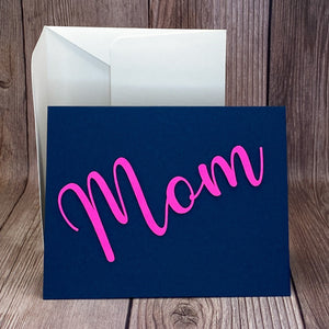 Pink on Navy Mom Card