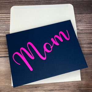 Pink on Navy Mom Card